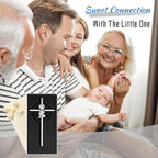Baby Wall Cross Baptism Gifts for Boys, 7-inch Silver Praying Catholic Boy Baptism Crosses for Christening, First Holy Communion & Baby Dedication Gifts, Baptismal Cross Newborn Nursery Decor