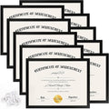 YixangDD 10 PACK Certificate Frames 8.5 x 11, Black Diploma Frame Document Frame with Clear Plexiglass, Picture Frames for Tabletop and Wall Display