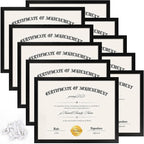 YixangDD 10 PACK Certificate Frames 8.5 x 11, Black Diploma Frame Document Frame with Clear Plexiglass, Picture Frames for Tabletop and Wall Display