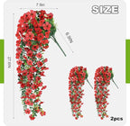 2PCS Artificial Hanging Flowers, 132 Violet and Eucalyptus Vines Fake Hanging Plants for Wall Home Room Garden Artificial Flowers for Decoration