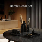 Creative Scents Black Marble Look Home Decor Bowl and Orb Set - Coffee Table Decor for Living Room - Centerpiece Table Decorations for Dining Table, Kitchen Counter, Foyer - Elegant House Decoration