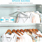 Hangers 20 Pack Coat Wire Hangers Heavy Duty Stainless Steel Clothes Hanger with Non Slip Grooves, 16.5 Inch Ultra Thin Metal Hangers Space Saving Clothing Hanger Silver