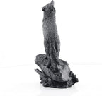 Black Wolf Sculpture Wildlife Howling Wolf Statue and Figurine