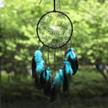 Dream Catcher Handmade Blue Feather Dreamcatchers Wall Hanging Ornament for Kids Home Decoration Girl Bedroom Craft Gift