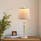 Lamps Set of 2 Modern Farmhouse Table Lamp Bedside Reading Lamps Living Room End Tables Set Lamps for Night Stands Bedroom Night Lamp,High 26.25 Inch, (White (Single Pack), High 27 inches)