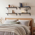 YGEOMER Floating Shelves for Wall, 23in Black Wall Shelves for Living Room, Bathroom, Bedroom, Kitchen, Home Decor (Set of 4)