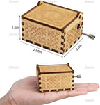 AUEAR, Let It Be Wooden Music Box Hand Crank Laser Engraved Vintage Musical Small Unique Gift for Birthday Wedding Christmas Valentines Day (Style E)