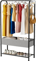 SINGAYE Clothes Garment Coat Rack Drying Clothing Racks Metal Freestanding for Hanging Clothes Portable Closet for Laundry Bedroom Black