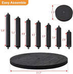Ikee Design 7-Tier Wooden Display Riser for Jewelry, Accessories, and Collectibles items Wooden Jewelry and Figurine Display Risers, Multilevel Stand for Action Figures and Home Decor, Black Color