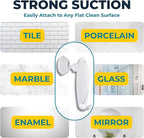 HONEYBULL Fogless Shower Mirror with Suction Mount & Swivel – Anti-Fog Acrylic Bathroom Mirror for Shaving – Built-in Razor Holder, Easy Install, Home Shower Accessory (White)