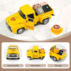 Vintage Mini Metal Pickup Truck with The Coffee Decor and The 4 Books,for Home Farmhouse Kitchen Decor & Coffee Decorations (Coffee-Yellow)