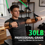 WHATAFIT Resistance Bands Set with Handles - Exercise Bands Home Gym Strength Training Equipment, Includes Door Anchor & Ankle Straps for Full Body Workout Bands, Physical Therapy - for Men and Women