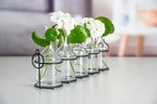 5pc Glass Flower Vase with Metal Holder, Best Vases for Flowers, Set for Home Decor, Wedding Decorations, Table Decor, Kitchen, Bathroom, Bedroom, Shelf Decor, Best Modern Vase for Flower Arrangement