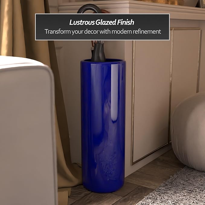 Red Lantern 24" Navy Blue Umbrella Stand