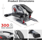 Sunny Health & Fitness Under Desk Elliptical Machine, Portable Sitting or Stand Peddler Exerciser for Seniors Home Office, SunnyFit App Access via Bluetooth with Optional Handlebar or Resistance Band