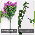 2PCS Artificial Hanging Flowers, 132 Violet and Eucalyptus Vines Fake Hanging Plants for Wall Home Room Garden Artificial Flowers for Decoration