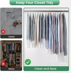 Translucent Garment Bags for Hanging Clothes - Frosted Clothes Storage Bags for Suits, Dresses, Closet Storage - 10 Pack