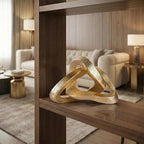 LCCCK Infinity Knot Sculpture Gold Knot Decor Object, Abstract Knick Knacks Coffee Table Modern Statue, Gold Sculpture for Home Living Room Table Ornaments and TV Stand Bookshelf Decorative
