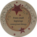 CVHOMEDECO. Primitives Vintage “from Small Beginings, Come Great Things” Wood Decorative Plate Round Display Wooden Plate Home Décor Art, 13-1/4 Inch