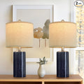 G-SAFAVA 20.25" Small Table Lamps Set of 2 Modern Ceramic Lamps for Living Room Farmhouse Bedside Lamps Boho for Night Stands Bedroom Lamps Side Table Lamps End Table Lamps, Blue