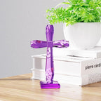 YWHL Crystal Cross Decor, Religious Gifts for Women Men, Handmade Holy Cross for Easter Pary, Art Collectible Figurines for Home Table (Purple)