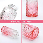 Brajttt Bud Vase Set of 25, Pink Glass Vases for Mini Flowers, Cute Vintage Set for Wedding, Home, Centerpieces