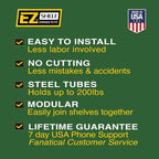 EZ Shelf - DIY Expandable Closet Shelf (NO Hanging Rod) - 28” to 48” - White - Easy to Install to 2 Sidewalls - (EZS-SW48) - Wire Closet Shelving Alternative