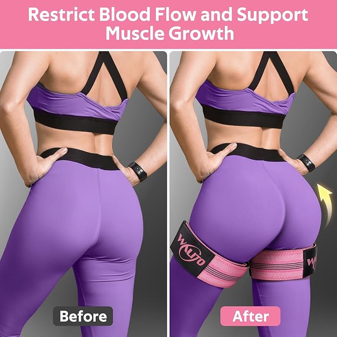 BFR Booty Bands for Women Glutes - Blood Flow Restriction Bands with Weekly Plan for Legs, Butt & Hip Building, Occlusion Bands for Workouts, Best Fabric Bands for Squat Butt & Thigh