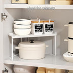 Stackable Metal Kitchen Cabinet Organizer,Kitchen Corner Shelf with Non-Slip Mat,Bathroom Organizer,Storage Shelf for Cabinet/Bathroom/Countertops/Utensils