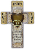 Faith, Hope, and Love Marriage Wall Cross, Wedding, Engagement, and Vow Renewal Couples Gift, Wall Crosses with Bible Verse, 7.25-inch by 10.5-inch, by Abbey & CA Gift