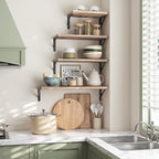 YGEOMER Floating Shelves for Wall Mounted Wall Shelves for Bedroom, Bathroom Storage, Living Room and Kitchen Farmhouse Decor(4 Different Sizes)