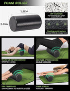 Yoga Starter Kit 12 in 1 - Yoga Set Include Yoga Mat, Foam Roller, 4 Resistance Bands, Yoga Blocks 2 Pack with Strap, 2 Peanut Massage Balls, Yoga kit and Sets for Beginners