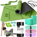Yoga Starter Kit 12 in 1 - Yoga Set Include Yoga Mat, Foam Roller, 4 Resistance Bands, Yoga Blocks 2 Pack with Strap, 2 Peanut Massage Balls, Yoga kit and Sets for Beginners