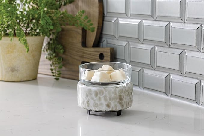 Candle Warmers ETC 2-in-1 Candle and Fragrance Warmer for Warming Scented Candles or Wax Melts and Tarts with to Freshen Room, Swirl