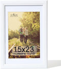 KTKDE 15x23 Picture Frame,Poster Frame Display Pictures 13 x 19 with Mat or 15x23 Without, Tempered Glass,23 by 15 White Wooden Frame Wall Gallery Photo Frame best gift
