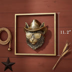 Newinhome Animal Heads Wall Decor (Includes Metal Frame) Resin Animals Sculptures Head Wall Hanging Decoration Gold vintage Wall Sculpture for Living Room Bedroom Office(Bobcat)