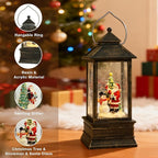Impress Life Christmas Snow Globe Lantern with Light & Music, Santa & Snowman & Christmas Tree Battery/USB Operated Snow Globe with Glitter, Christmas Decorations Decor for Home
