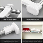 Geetery 4 Pcs Closet Tension Shelf Rod Metal Expandable Shelf Organizer Adjustable Closet Shelves Rack DIY Dividers Separators for Cabinet Storage Locker Clothes(19.69–31.5 Inch)