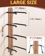 Cowboy Hat Rack for Wall, Cowboy Hat Holder for 4 with Hooks,Wooden Rustic Metal Hanger for Wall with Pine Board,Western Baseball Hat Rack Holder for Fedora, Sun Hats (4 Hats)