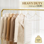 50 Pack Clear Plastic Hangers with Gold Glitter, Acrylic, Ultra Slim, Space Saving, for Coats, Pants, Suits, Shirts, Skirts, Dress Clothes