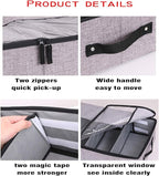 AARAINBOW 2 Packs Foldable Under Bed Shoes Organizer with Lids, Underbed Clothes Storage Container with Divider, UnderBed Storage Bins Box with Clear Window (Gray+Coffee)