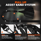 Pull Up Assistance Bands - Adjustable Heavy Duty Resistance Band for Pull Up Bar with 4 Assist Bands, Dual Footrests, Resistance Bands for Ｗorking Out, Strength Training, Home Gym