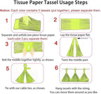 Gold Black and Red Paper Tissue Tassels Party Tassel Garland Banner for Party Decorations,15 Pcs