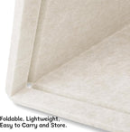Thboxes Bulletin Board, 24" x 18" Foldable Cork Board Felt Pin Boards with 30 Pushpins Self-Adhesive Photo Decorative Felt Boards for Walls, Office, School, Classroom, Home, Bedroom - Oatmeal