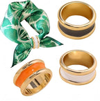 SYWDUDUCLT Scarf Ring for Women's Shawl, Silk Neckerchief, Tshirt, Gold/Sivler, S/M/L, 2 Pcs