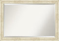 Amanti Art White Wall Mirror 28x40 Country White Wash Rectangle Bathroom Mirror for Wall Decor Living Room, Large Country Rustic Wood Frame, Hangs Horizonally and Vertically, Bathroom Decor, Beveled