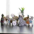 Zebra Table Sculpture - Resin Zebra Figurine - Black, White - African Safari Zebra Collectible for Bedroom, Living Room, Office, Bookshelf, Mantel, Entryway, Foyer, Nursery -5.9inch L x 3.54inch H