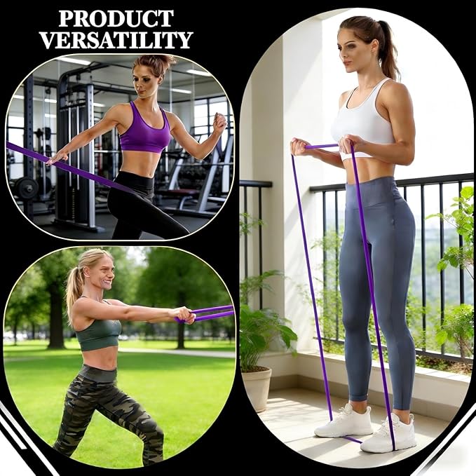 16-Pcs Resistance Bands Set - Premium Elastic Workout Bands for Home Gym, Strength Training, Yoga & Physical Therapy