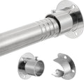 1.3 Inch Diameter Closet Rods for Hanging Clothes 17-64 Inch Adjustable, Metal Heavy Duty Closet Pole, Silver Closet Bar for Hanging Clothes, Suitable for Closet, Wardrobes, Bathroom, Windows