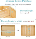 Vtopmart 10 Pack 6" Tall Upgrade Drawer Dividers for Big and Deep Drawer, 12.8"-22.3" Adjustable Expandable Dresser Drawer Organizer, Clear Plastic Separators for Dresser, Baby Supplies, Kitchenware